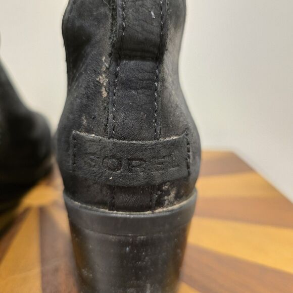 Sorel Cate Chelsea Boots Womens 6.5 Shoes Ankle Lug Leather Black Classic Heel - Picture 11 of 14